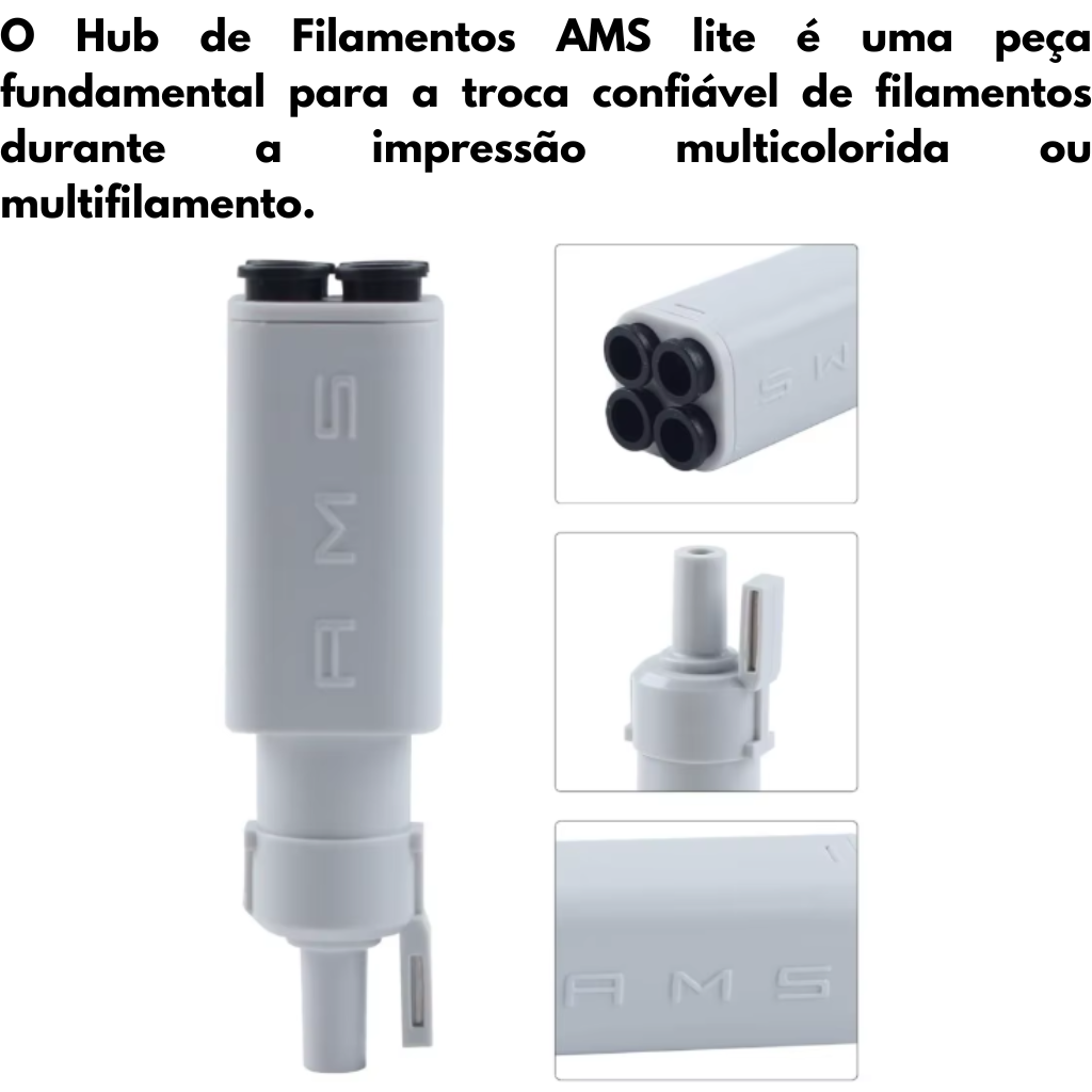 Hub Filamento AMS Lite Bambu Lab 4 Cores Multimaterial 5 Vias PTFE A1 Mini A1