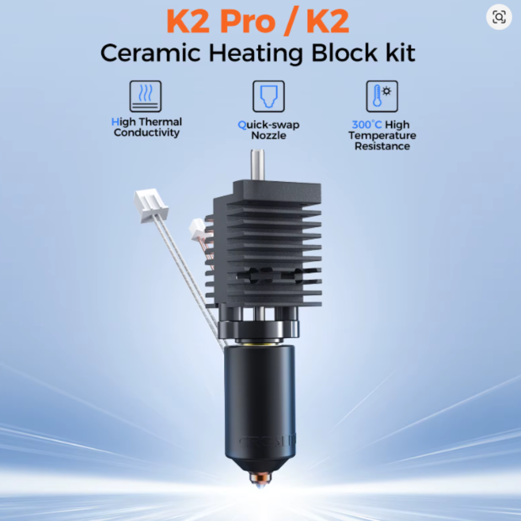 Hotend Cerâmico | Creality K2 | K2 Pro | ORIGINAL | 300°C | 70W | Bico Quick Swap | 0.4mm