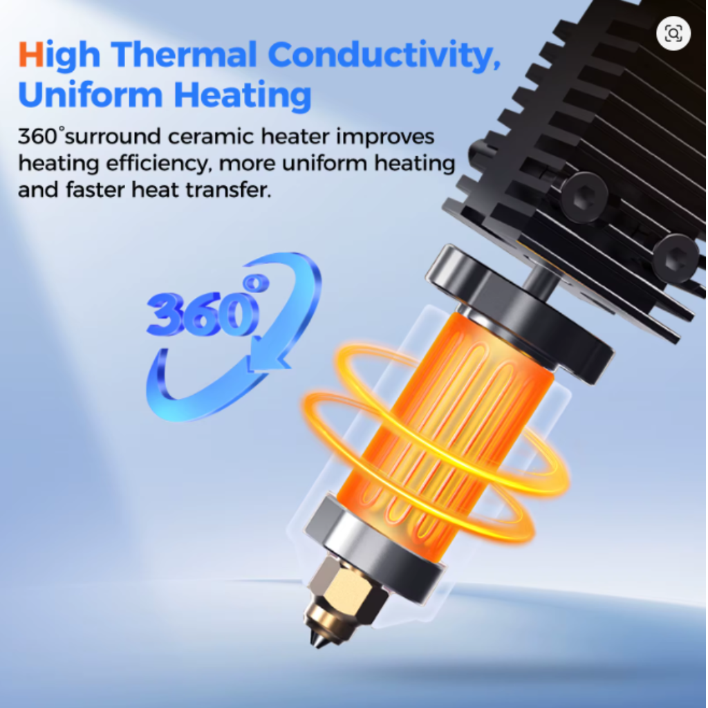 Hotend Cerâmico | Creality K2 | K2 Pro | ORIGINAL | 300°C | 70W | Bico Quick Swap | 0.4mm