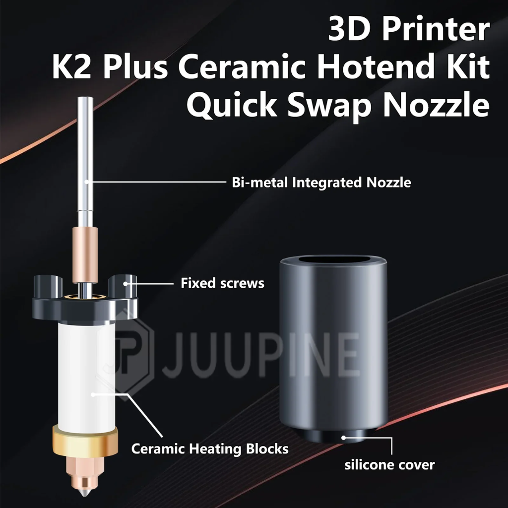 Hotend K2 Plus Cerâmico |  350°C | Nozzle 0.4mm | Troca Rápida | Alto Fluxo | Creality K2P