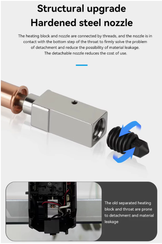 Hotend | Upgrade | Anycubic Kobra 3 V2 Combo | Cerâmico|  60W | 300°C | Nozzle Aço Endurecido