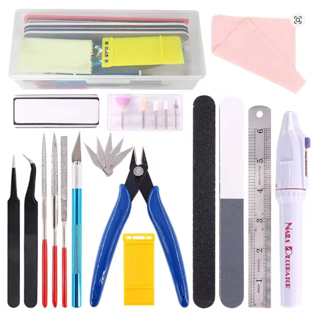 Kit Ferramentas de Precisão 24 Peças Mini Lixadeira Impressão 3D Modelismo Artesanato DIY Eletrônica Bancada Acabamento
