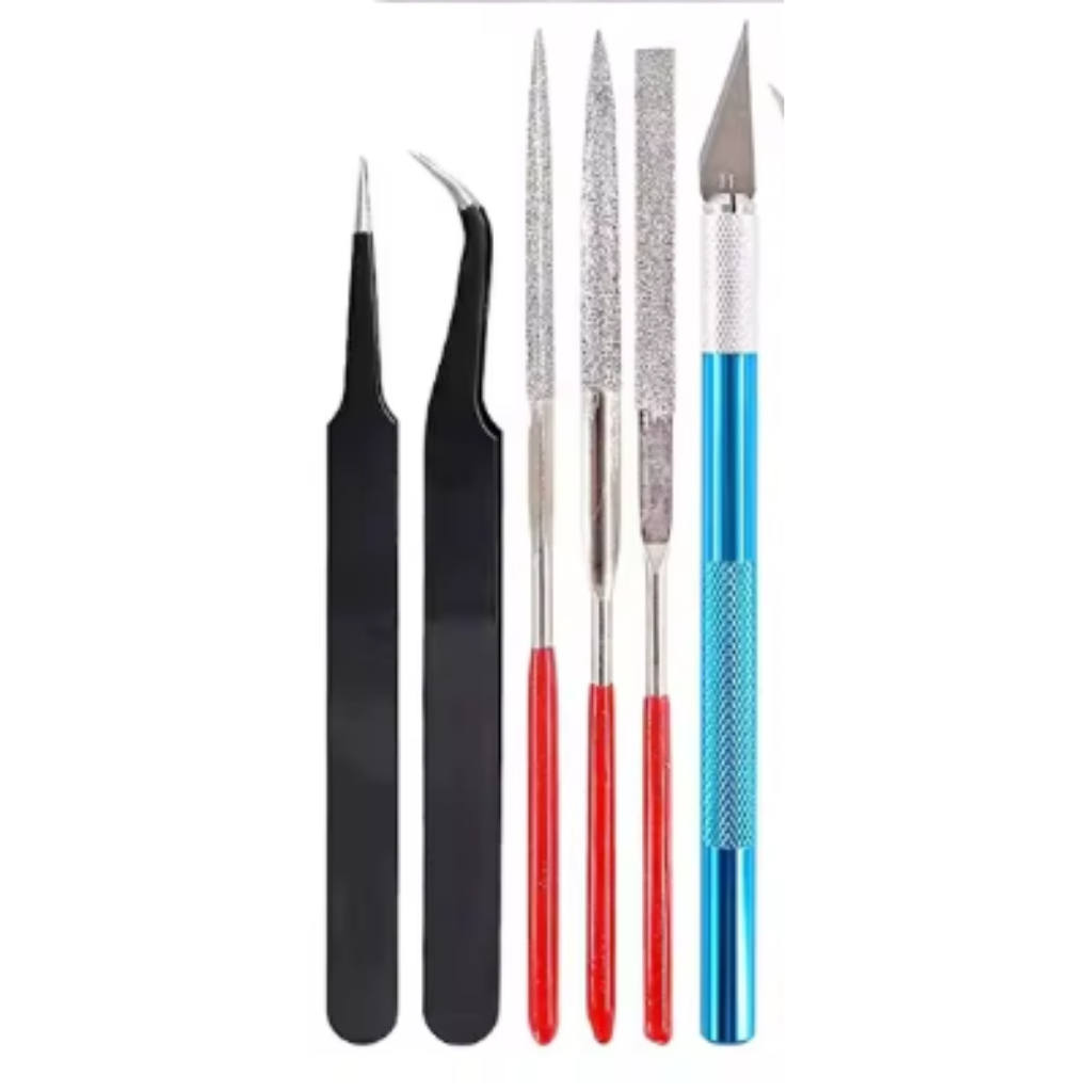 Kit Ferramentas de Precisão 24 Peças Mini Lixadeira Impressão 3D Modelismo Artesanato DIY Eletrônica Bancada Acabamento