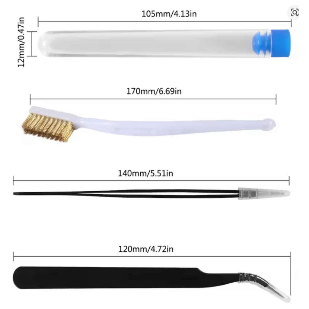 Kit Limpeza Nozzle Impressora 3D Creality | 10 Agulhas 0.4mm | Pinças | Escova
