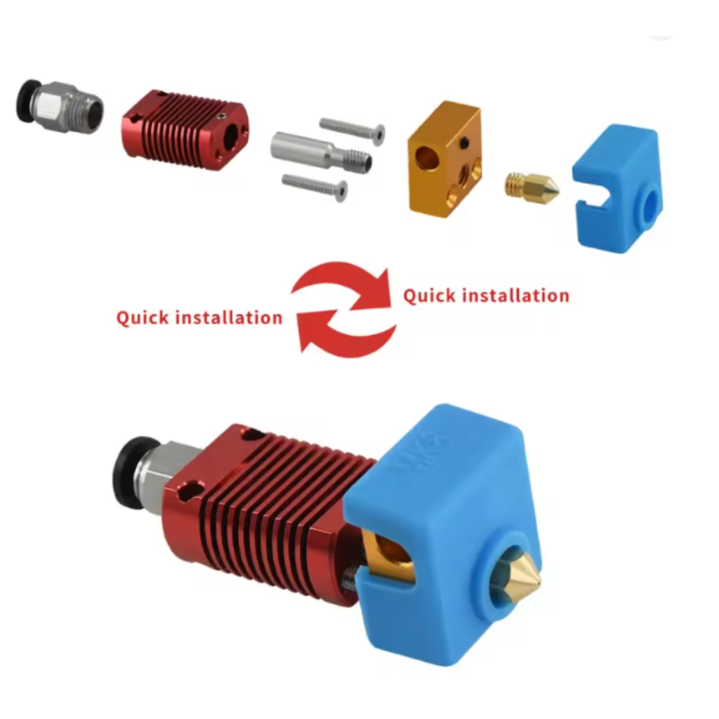 Hotend MK8 Ender 3 CR10 Montado Completo 1.75mm Bico 0.4mm
