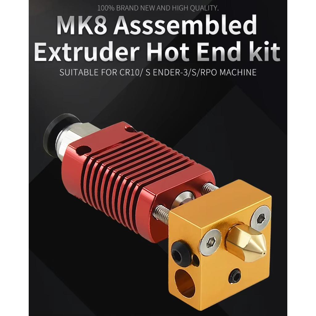 Hotend MK8 Ender 3 CR10 Montado Completo 1.75mm Bico 0.4mm