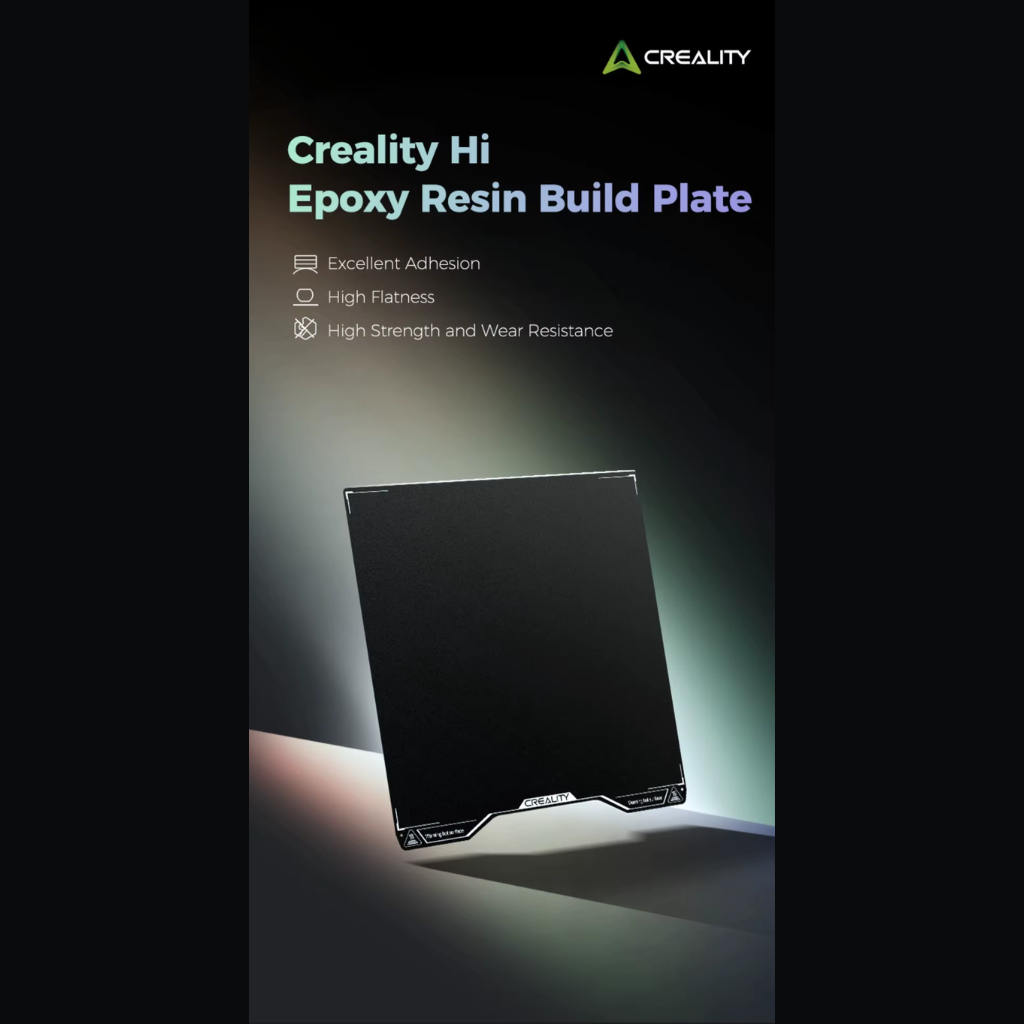 Placa Construção Creality Hi 280x265mm | Epóxi Original | Alta Aderência | Build Plate Flexível