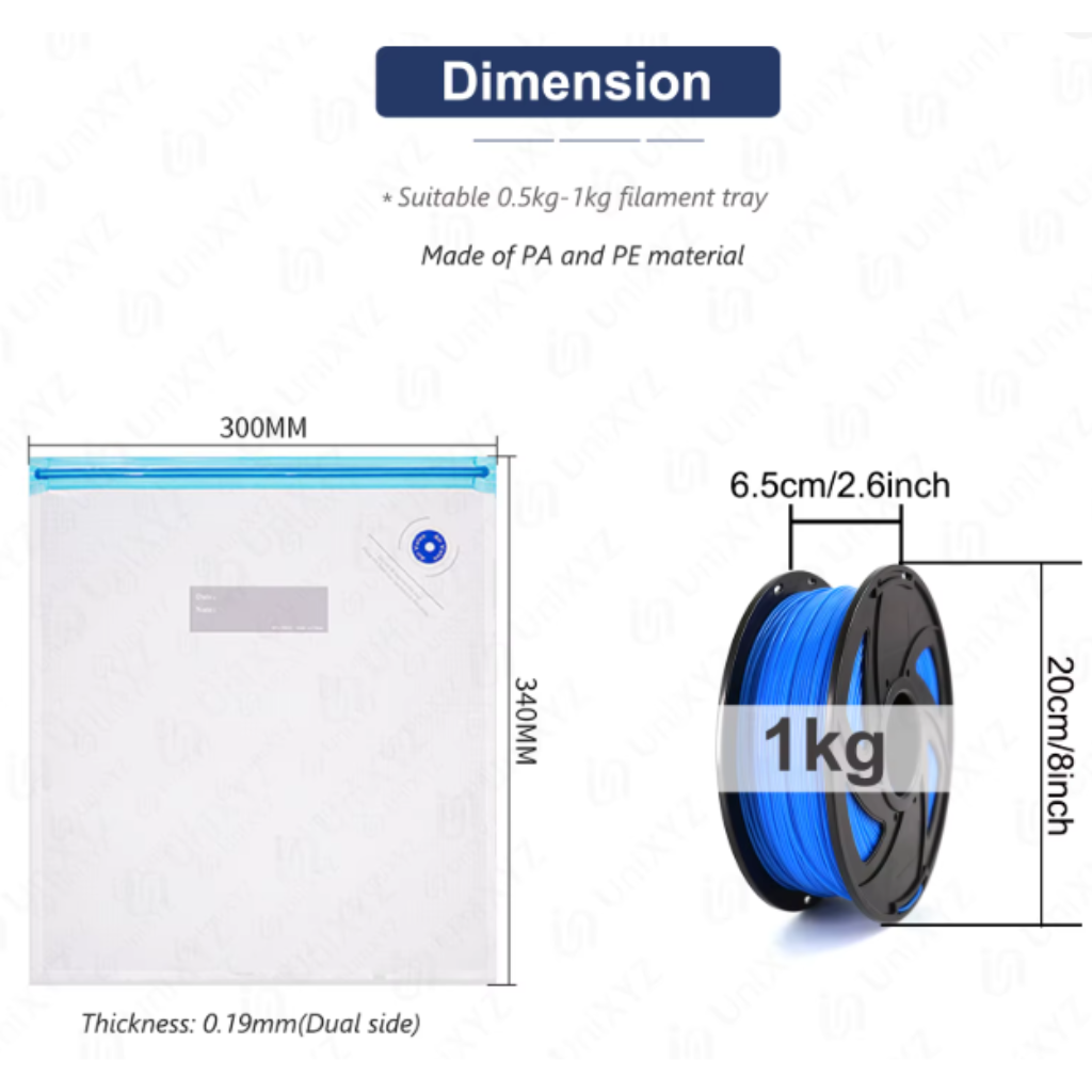 Kit 10 Sacos Vácuo | Filamento Impressora 3D + Bomba Manual PLA ABS PETG Anti Umidade