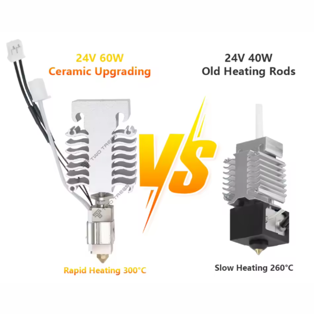 Hotend Ender 3 V3 SE Completo 24V 60W Cerâmico Termistor Resistência Upgrade